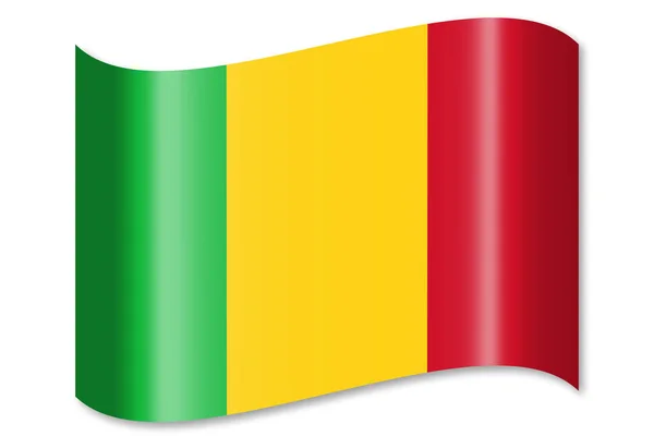 Vlag Van Mali Geïsoleerd Witte Achtergrond — Stockfoto