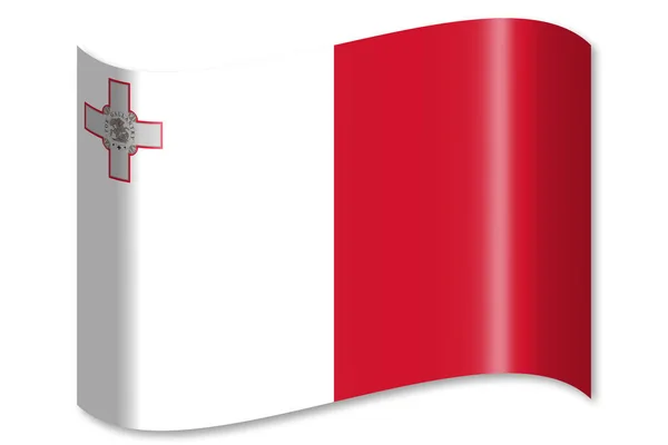Bandeira Malta Isolada Sobre Fundo Branco — Fotografia de Stock