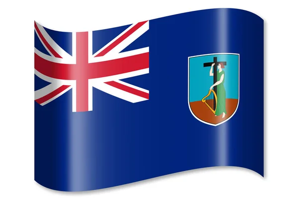 Flagga Montserrat Isolerad Vit Bakgrund — Stockfoto