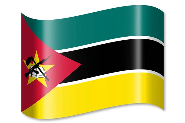 Bandera Mozambique Aislada Sobre Fondo Blanco — Foto de Stock