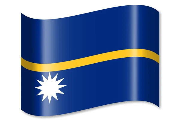 Flaga Nauru Izolowana Białym Tle — Zdjęcie stockowe