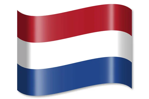 Vlag Van Nederland Geïsoleerd Witte Achtergrond — Stockfoto