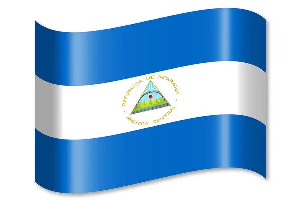 Drapeau Nicaragua Isolé Sur Fond Blanc — Photo