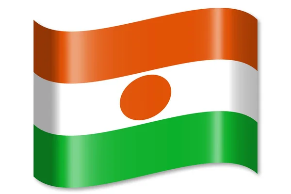 Vlag Van Niger Geïsoleerd Witte Achtergrond — Stockfoto