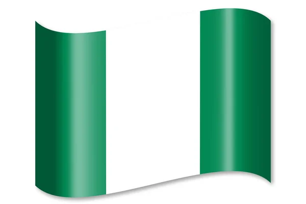 Nigéria Elszigetelt Fehér Background Zászlaja — Stock Fotó