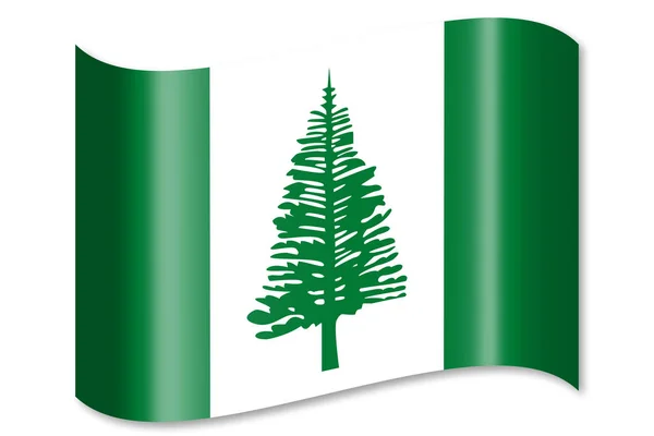 诺福克岛的旗子 查出在白色背景 — 图库照片