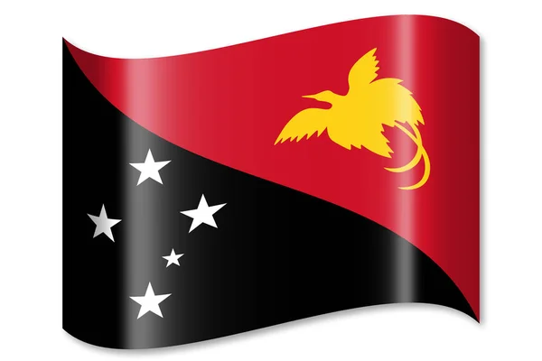 Прапор Папуа Нова Гвінея Ізольовані Білому Тлі — стокове фото
