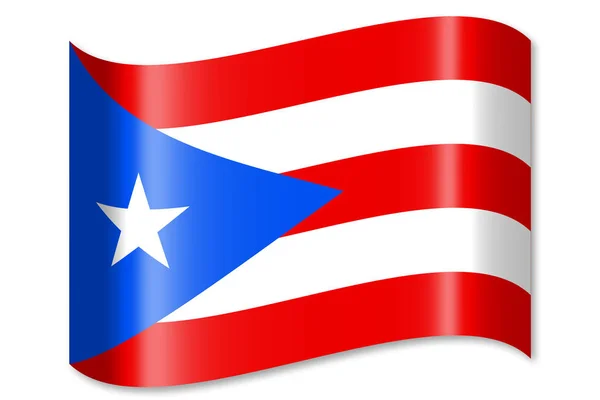 Flag Puerto Rico Isolated White Background — Stock Photo, Image