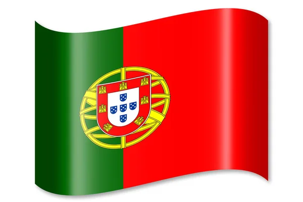 Bandeira Portugal Isolada Sobre Fundo Branco — Fotografia de Stock