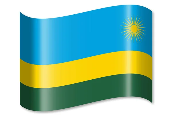 Drapeau Rwanda Isolé Sur Fond Blanc — Photo