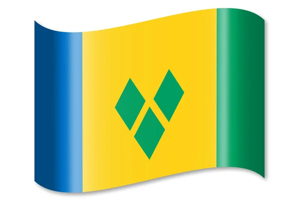 Flaga Saint Vincent Grenadyny Izolowana Białym Tle — Zdjęcie stockowe