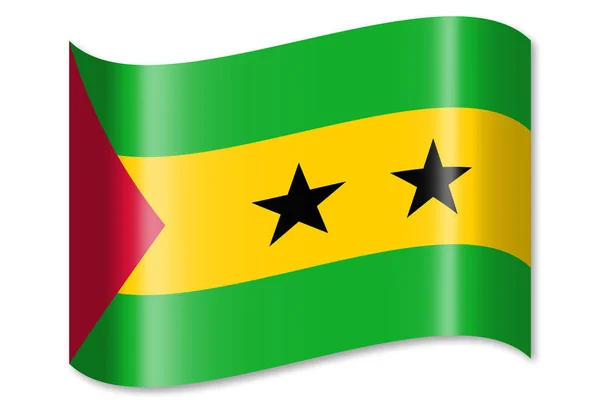 Flagge Von Sao Tome Tand Principe Isoliert Auf Weißem Hintergrund — Stockfoto