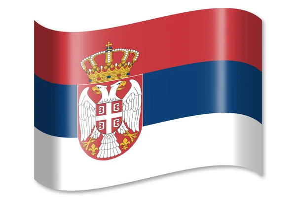 Bandera Serbia Aislada Sobre Fondo Blanco —  Fotos de Stock