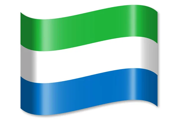 Bandeira Serra Leoa Isolada Sobre Fundo Branco — Fotografia de Stock