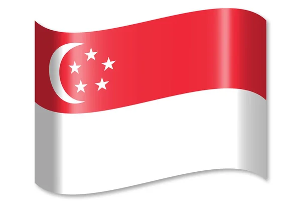 Bandera Singapur Aislada Sobre Fondo Blanco —  Fotos de Stock