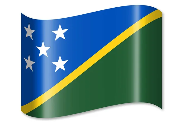 Flaga Wysp Salomona Izolowana Białym Tle — Zdjęcie stockowe