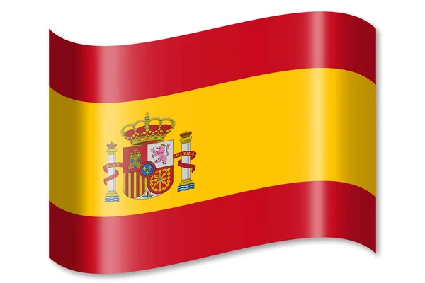 Флаг Испании Изолирован Белом Фоне — стоковое фото