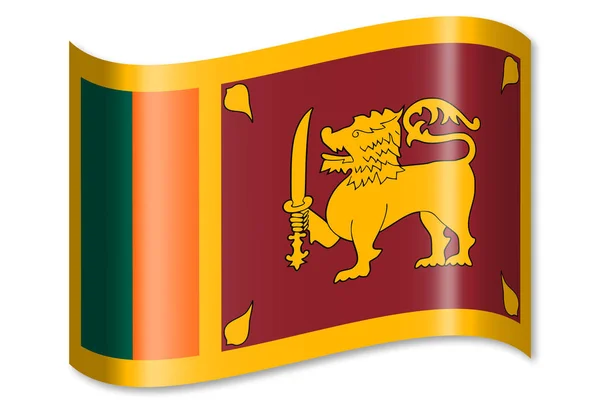 Flagge Von Sri Lanka Isoliert Auf Weißem Hintergrund — Stockfoto