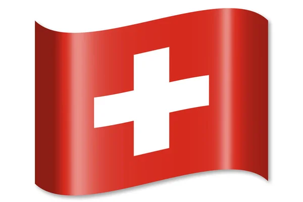 Vlajka Švýcarska Izolované Bílém Pozadí — Stock fotografie