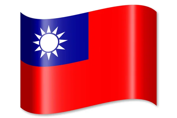 Flaga Tajwan Izolowana Białym Tle — Zdjęcie stockowe