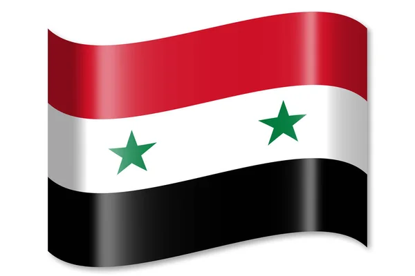 Vlag Van Syrië Geïsoleerd Witte Achtergrond — Stockfoto