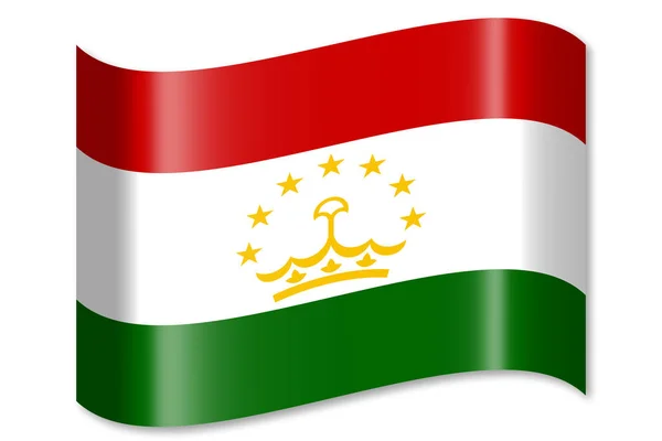 Flagga För Tadzjikistan Isolerad Vit Bakgrund — Stockfoto