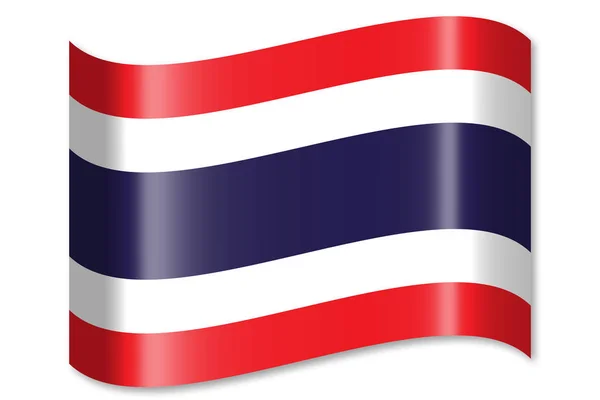 Flagge Von Thailand Isoliert Auf Weißem Hintergrund — Stockfoto