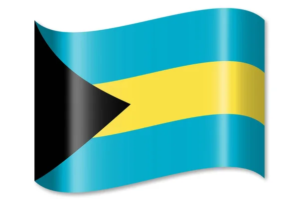 Bandeira Das Bahamas Isolada Sobre Fundo Branco — Fotografia de Stock