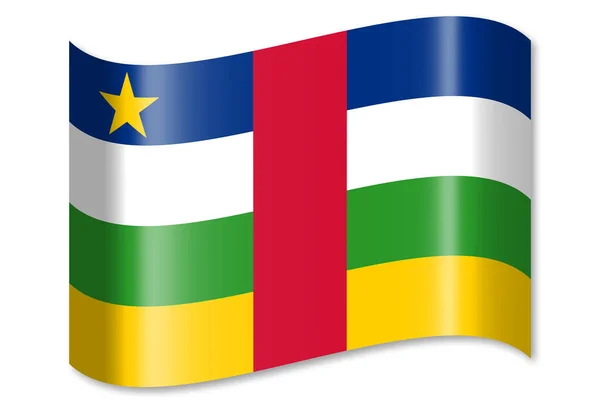 Flagge Der Zentralafrikanischen Republik Isoliert Auf Weißem Hintergrund — Stockfoto