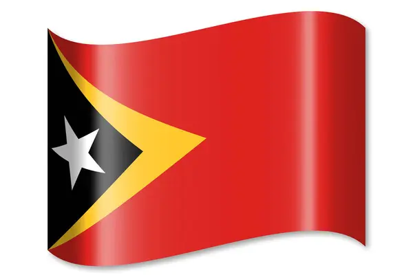 Bandeira Timor Leste Isolada Sobre Fundo Branco — Fotografia de Stock