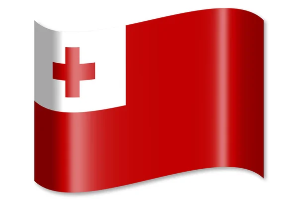 Bandiera Tonga Isolata Sfondo Bianco — Foto Stock