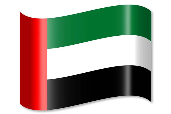 阿拉伯联合酋长国的旗子 被隔绝在白色背景 — 图库照片