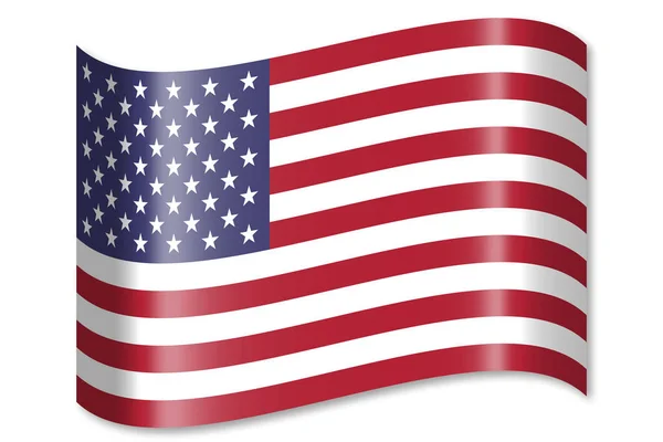 Flagge Der Vereinigten Staaten Von Amerika Usa Isoliert Auf Weißem — Stockfoto