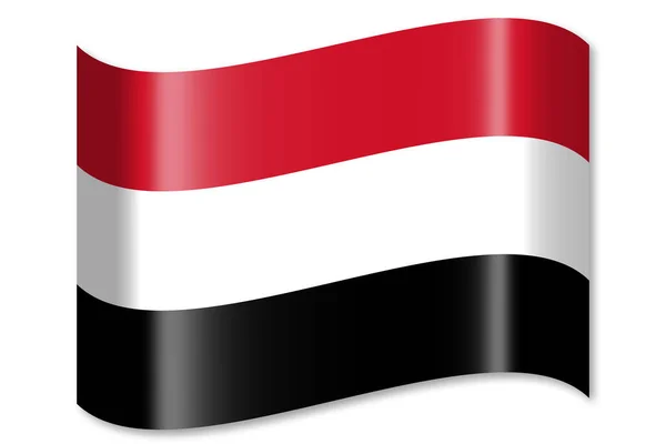 Yemen Beyaz Arka Plan Üzerinde Izole Bayrağı — Stok fotoğraf