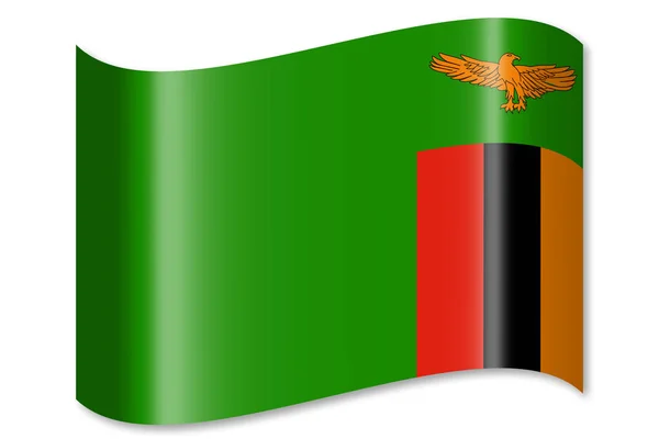 Прапор Замбії Ізольовані Білому Тлі — стокове фото