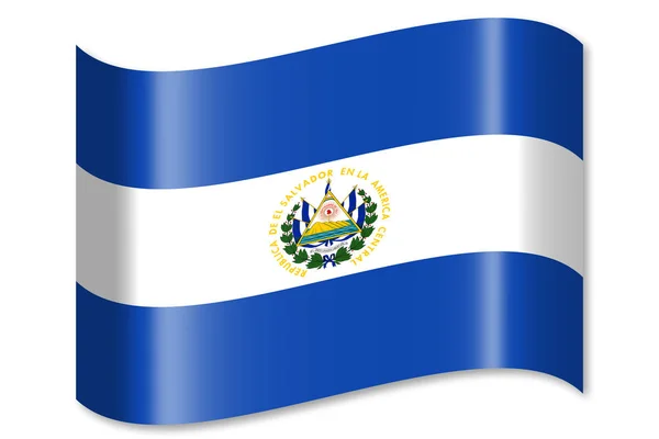 エルサルバドル 白い背景で隔離の旗 — ストック写真