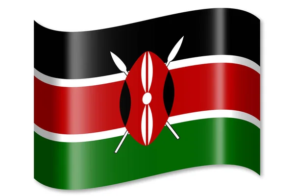 Flag Kenya Isolated White Background — Stock Photo, Image