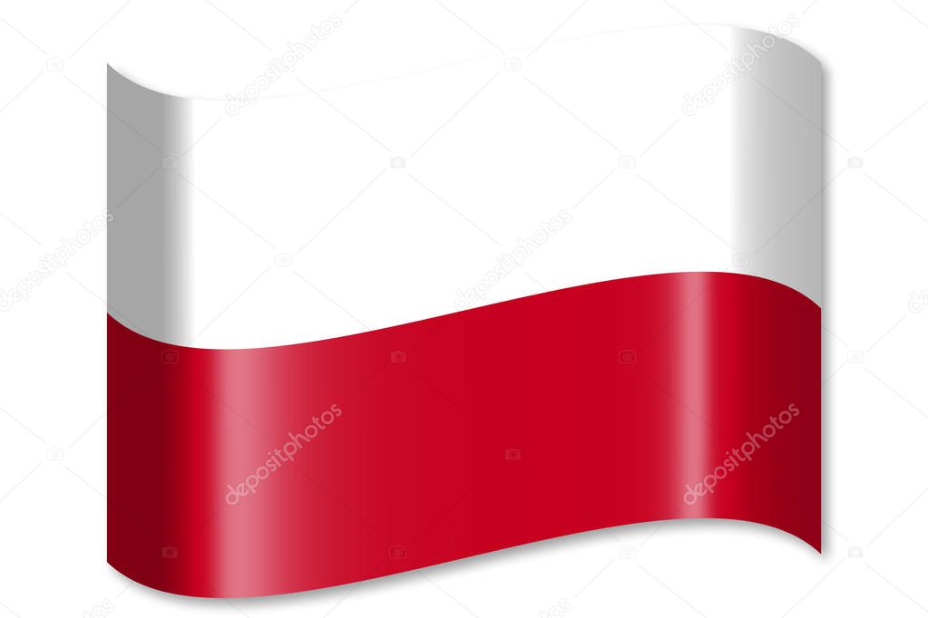 Flag of Poland - isolated on white background.