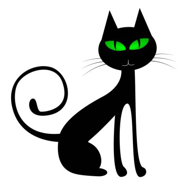 Kedi illüstrasyon - beyaz arka plan üzerinde izole.