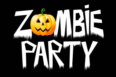 Cadılar Bayramı - Zombi partisi - tipografik kavramı.