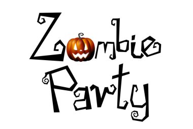 Cadılar Bayramı - Zombi partisi - tipografik kavramı.