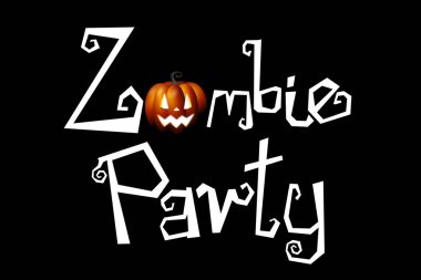 Cadılar Bayramı - Zombi partisi - tipografik kavramı.