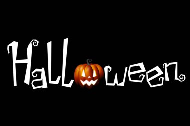 Cadılar Bayramı kartı, siyah arka plan