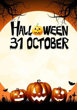 Cadılar Bayramı - 31 Ekim - poster şablonu.