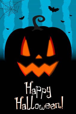 Cadılar Bayramı kartı cadı bir kabak - Cadılar Bayramın kutlu olsun!