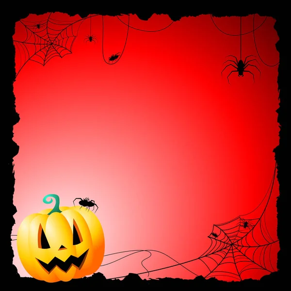 Halloween Kártya Váz Tök Pókháló — Stock Fotó