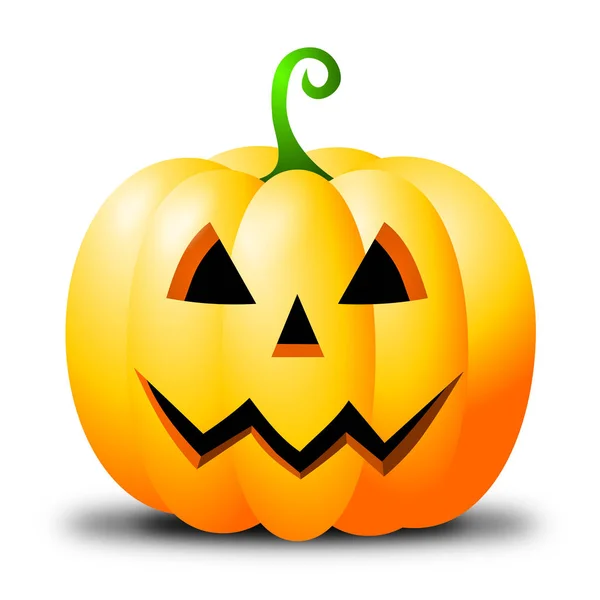 Halloween illustration - Jack-o'-lantern, white background.