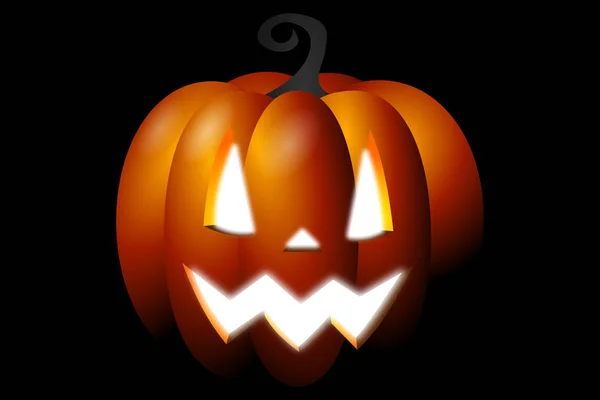 Halloween illustration - Jack-o\'-lantern, black background.