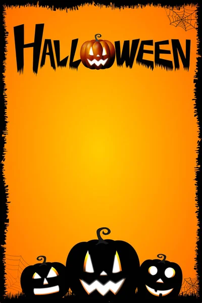 Modelo Quadro Cartaz Halloween Com Pumkins — Fotografia de Stock
