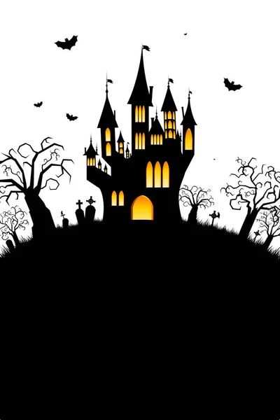 Ilustração Halloween Com Castelo — Fotografia de Stock